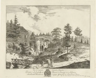 Gezicht op de waterval bij Biljoen