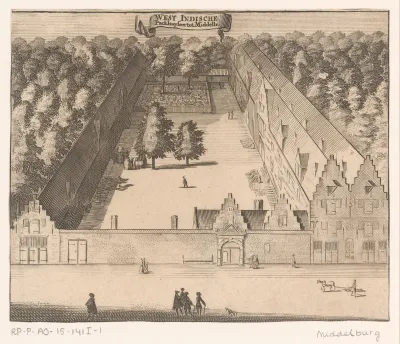Gezicht op de West-Indische Pakhuizen te Middelburg
