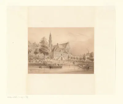 Gezicht op de Westerhal en de Westerkerk vanaf de Keizersgracht