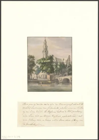 Gezicht op de Westerhal en de Westerkerk vanaf de Keizersgracht