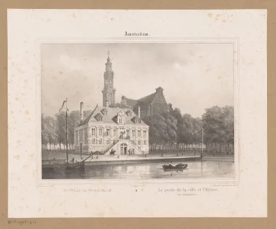 Gezicht op de Westerhal en Westerkerk