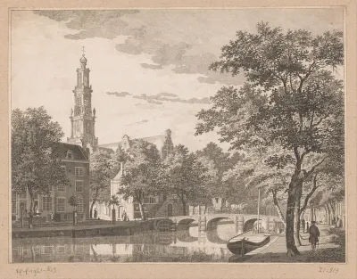 Gezicht op de Westerkerk en Westerhal, gezien vanaf de Keizersgracht
