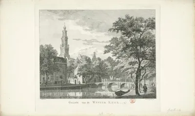 Gezicht op de Westerkerk en Westerhal, gezien vanaf de Keizersgracht
