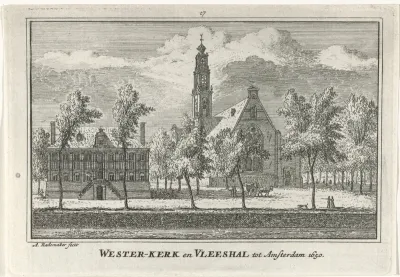Gezicht op de Westerkerk en Westerhal te Amsterdam, 1650