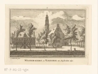 Gezicht op de Westerkerk en Westerhal te Amsterdam, 1650