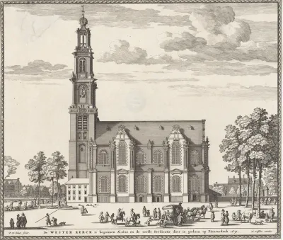Gezicht op de Westerkerk te Amsterdam