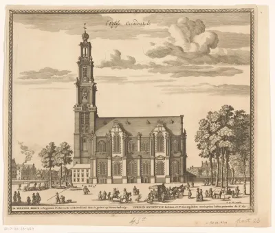 Gezicht op de Westerkerk te Amsterdam