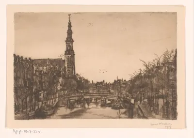 Gezicht op de Westertoren, te Amsterdam