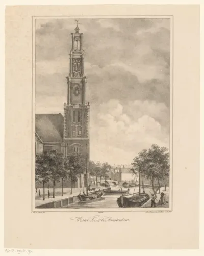 Gezicht op de Westertoren te Amsterdam