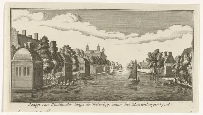 Gezicht op de wetering bij het Rustenburgerpad