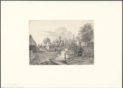 Gezicht op de Weteringpoort aan de Lijnbaansgracht