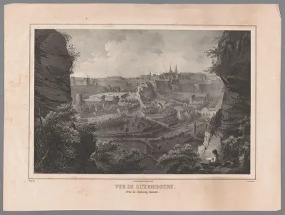 Gezicht op de wijk Clausen in Luxemburg