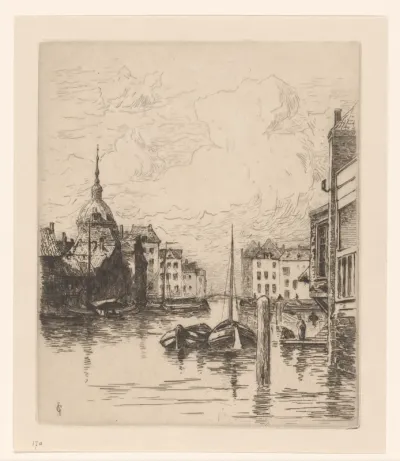 Gezicht op de Wijnhaven te Dordrecht
