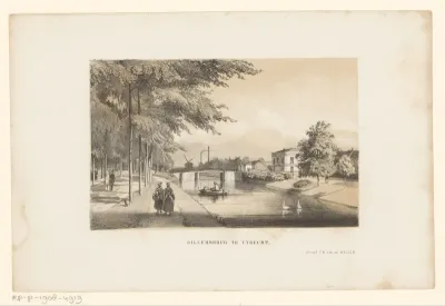 Gezicht op de Willemsbrug te Utrecht
