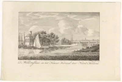 Gezicht op de Willemsluis in het Nieuwe Kanaal door Noord-Holland