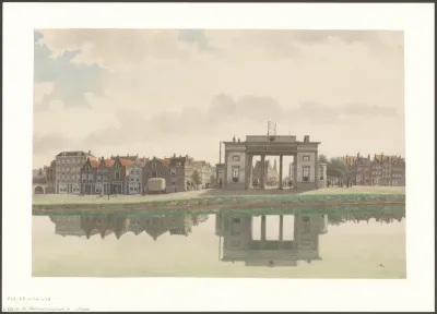 Gezicht op de Willemspoort vanaf de Nassaukade