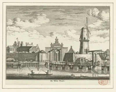 Gezicht op de Witte Poort te Leiden