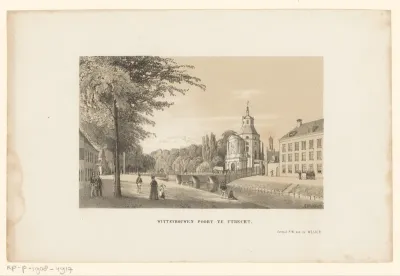 Gezicht op de Witte Vrouwenpoort in Utrecht