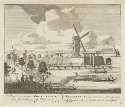 Gezicht op de Zaagmolenpoort te Amsterdam