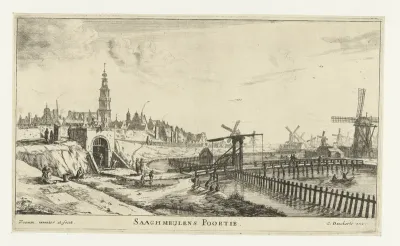 Gezicht op de Zaagmolenpoort te Amsterdam