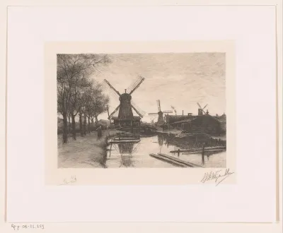 Gezicht op de Zaagmolensloot bij Amsterdam