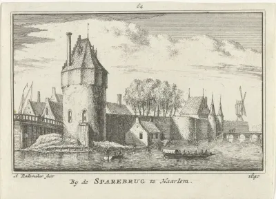 Gezicht op de Zanderstoren te Haarlem, 1640