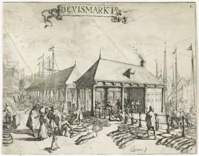 Gezicht op de Zeevismarkt te Rotterdam