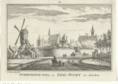 Gezicht op de Zijlpoort te Haarlem