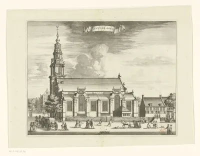 Gezicht op de Zuiderkerk te Amsterdam