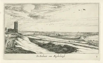 Gezicht op de Zuiderzee bij Muiderberg