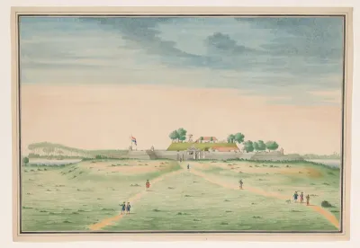 Gezicht op de zuidzijde van het fort te Kalutara