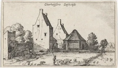 Gezicht op de zuidzijde van het Kartuizerklooster te Amsterdam