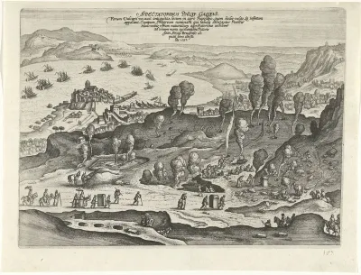 Gezicht op de zwavelbronnen van Pozzuoli