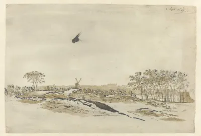 Gezicht op Den Haag vanuit de duinen