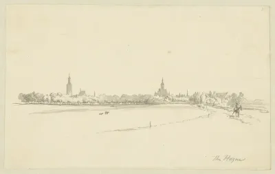 Gezicht op Den Haag vanuit het zuiden