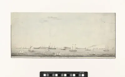 Gezicht op Den Helder en het Nieuwe Diep
