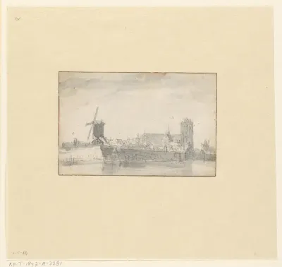 Gezicht op Dordrecht vanaf het water