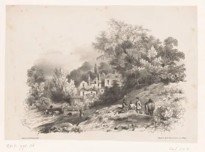 Gezicht op dorp in de bergen