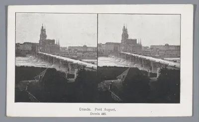 Gezicht op Dresden met de Augustusbrücke