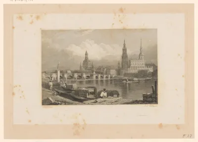 Gezicht op Dresden met de Frauenkirche en de Katholische Hofkirche