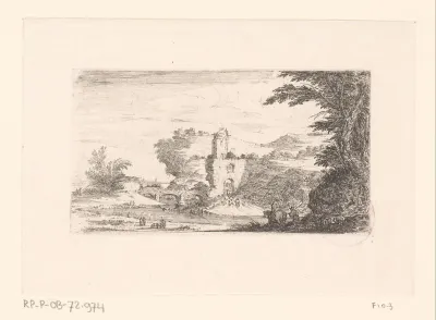Gezicht op een antieke brug bij Tivoli