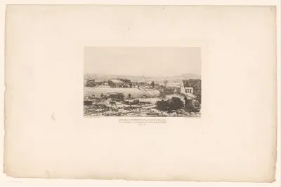 Gezicht op een bastion aan de ingang van Versailles