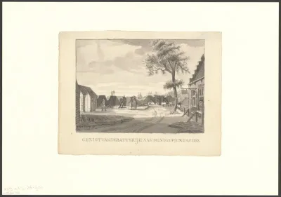 Gezicht op een batterij aan de Diemerdam