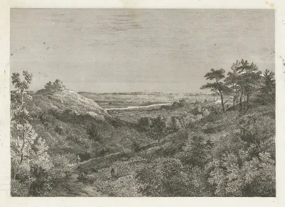 Gezicht op een beekdal bij Doorwerth