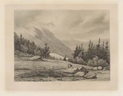 Gezicht op een besneeuwde bergtop in Chamonix