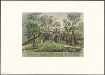 Gezicht op een brug bij park Frankendael