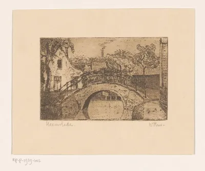 Gezicht op een brug in Heemsteede