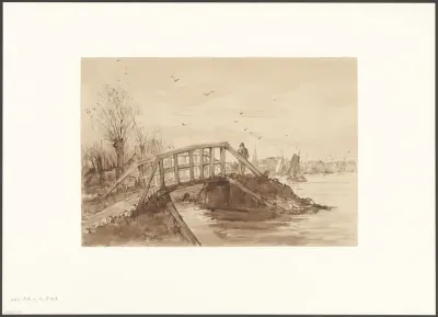 Gezicht op een brug over de Schinkel, gezien vanaf het Jaagpad