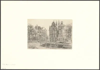 Gezicht op een brug over het Singel voor de Oude Spiegelstraat