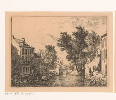 Gezicht op een brug te Gent